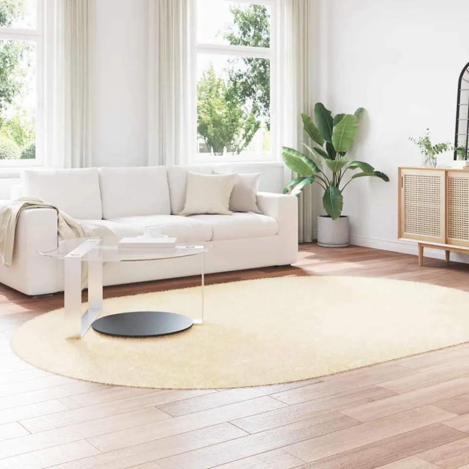 vidaXL Hoogpolig vloerkleed NAVARRA 300x200 cm polyester crèmekleurig, foto 3