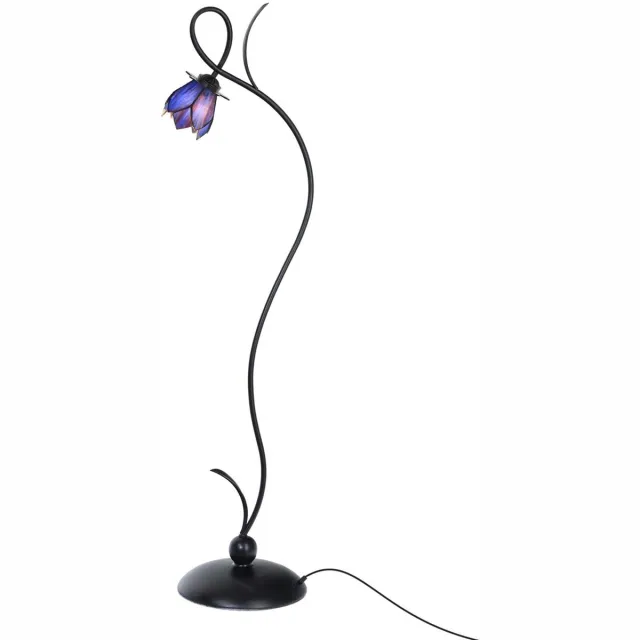 Coloured by Art Tiffany Vloerlamp Lovely ''Blue Lotus'' - Art Deco Trade Blauw