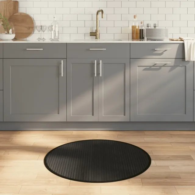 vidaXL Vloerkleed rond 80 cm bamboe zwart, foto 2