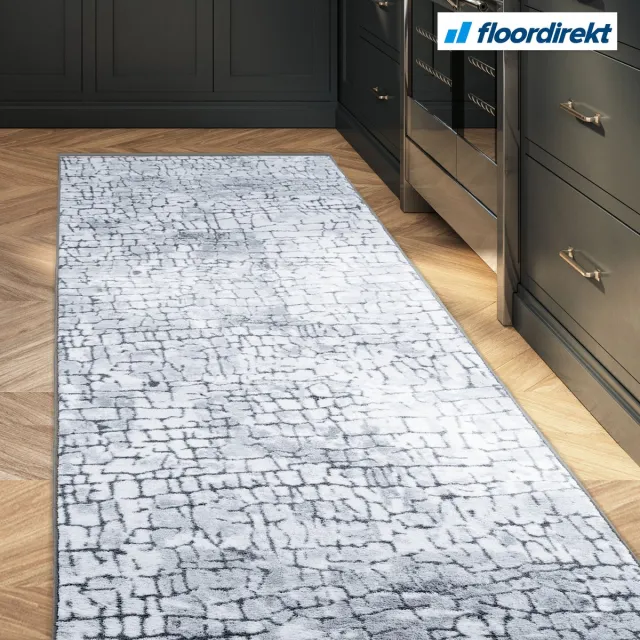 Floordirekt Vloerkleed Op - Multi Loper - Modern Antislip Woonvloerkleed - Lichtgrijs - 80 x 350 cm