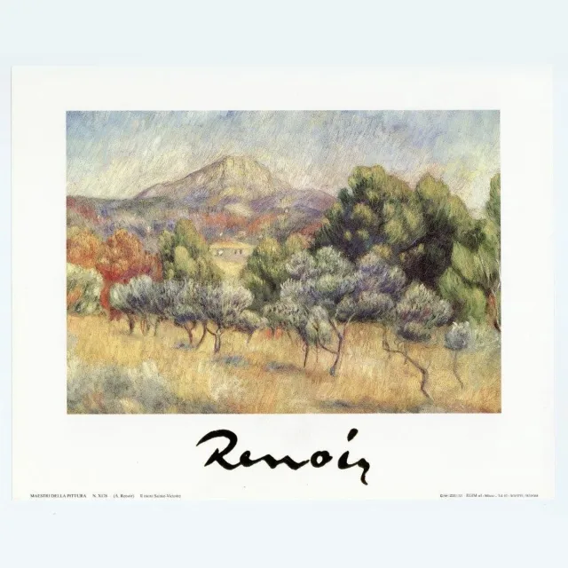 Catch Projecten Mini kunstposter - Montagne Sainte-Victoire - Pierre Auguste Renoir - 24x30 cm Multicolor