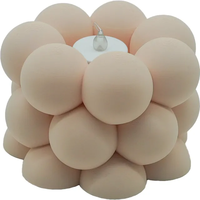 Lovora Waxinelichthouder Bubble - Beige - 3d geprint - Moderne woonaccessoire - Stijlvolle waxinelichthouder - 12cm