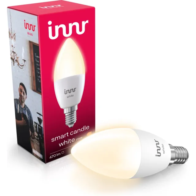 innr smart E14 LED lamp - geschikt voor Philips Hue - Zigbee bulb - warmwit licht - slimme kaarslamp - dimbaar - 470 lumen - 1 pack