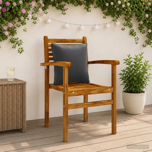 vidaXL Rugkussen PUTTEN 4 st 100% Polyester Antraciet 40 x 40 x 15 cm