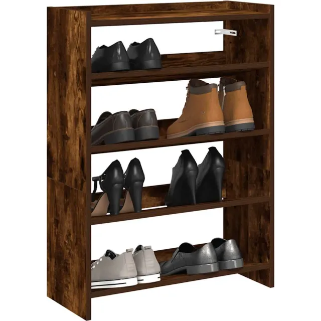vidaXL Schoenenrek 60x25x62 cm bewerkt hout gerookt eikenkleurig Bruin