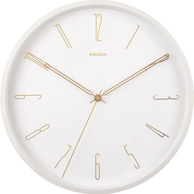 Karlsson Wandklok Belle - Wit - Ø35cm - Wandklok Scandinavisch,Modern