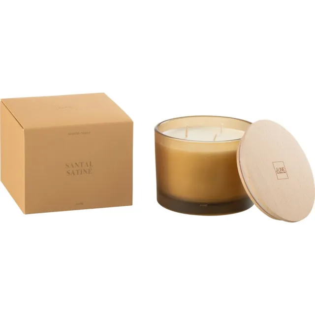 J-Line geurkaars Accords Essentiels - Santal Satiné - geel - 28U