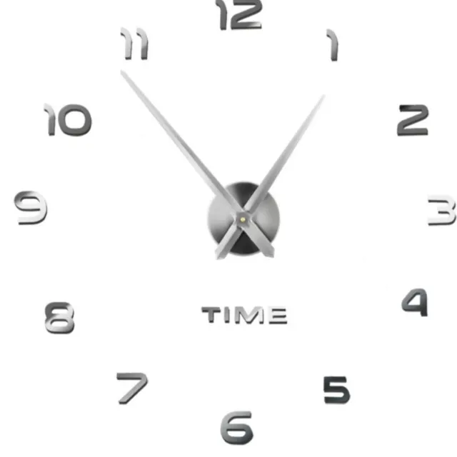 NiceGoodz Wandklok - Wandklok modern - Klok - Grote wandklok - 3D - 60 tot 130 cm zilver