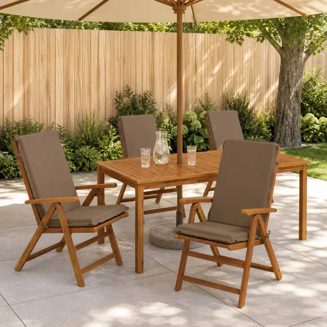vidaXL Kussen voor stoel met hoge rug GEMERT 4 st 100% Polyester Taupe