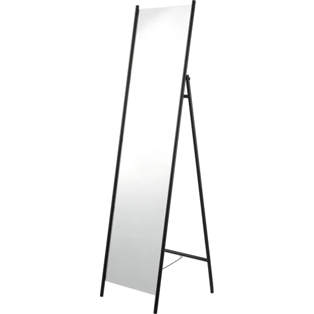 en.casa Spiegel vrijstaand Martano 160x42,5x48,5 cm zwart