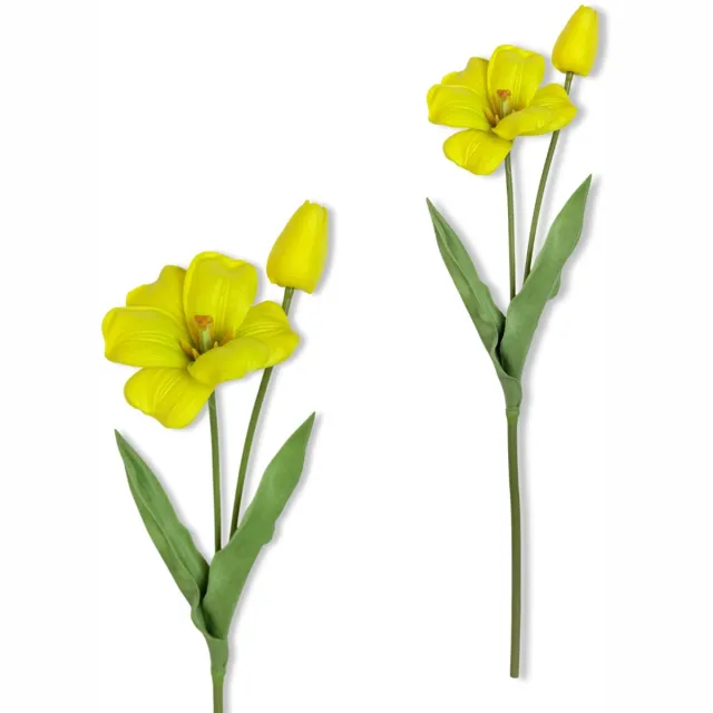 Inspiruj Tulipan Piankowy - Kunstbloem - Geel - 53 cm - Slanke Stengel