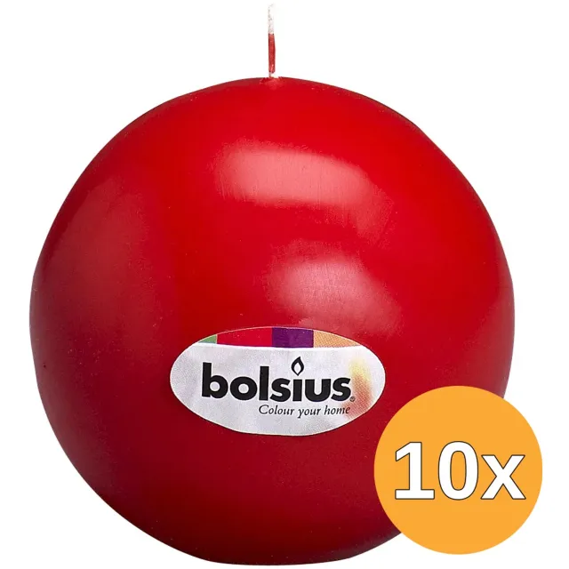 Bolsius 10x Bolsius Bolkaars Ø 70 Mm Rood (1 stuk)