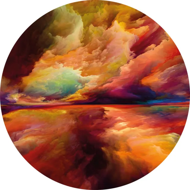 De Opmakerij Muurcirkel "SPIRITUAL EMOTION" full colour geprint op 5 mm Forex