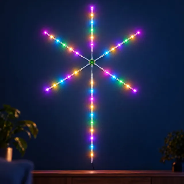 Levano Vuurwerk Lamp 126 LED met Afstandsbediening - Kerstverlichting Binnen - Sfeerlamp Woonkamer en Slaapkamer - Feestverlichting - Sfeerverlichting - Oud en Nieuw Versiering - LED Strip USB - RGB Verlichting - Dimbaar - Kerstverlichting USB
