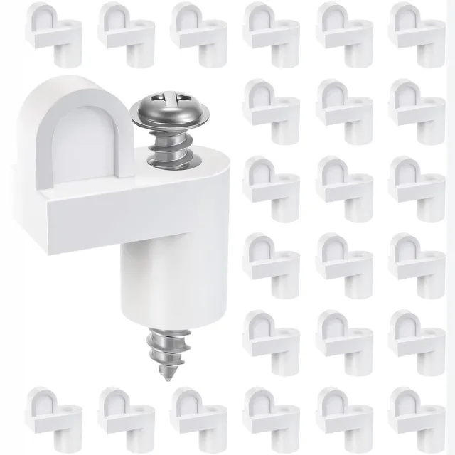 oneay 3/8 inch raamhorclips met schroeven (24 stuks), winddichte raamhorclips, gebruikt voor het bevestigen van raamhorren, hordeurclips, bevestigingsclips voor raamhorren, wit.