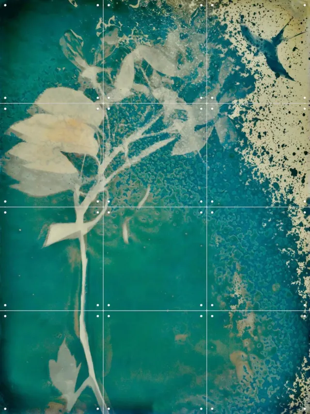 IXXI Transformative Teal, RAR Kramer - 60 x 80 cm - Grote wanddecoratie en posters - Kwaststreken, Collage, Abstract, Aquarel, Digitale Kunst, Modern Blauw / Groen