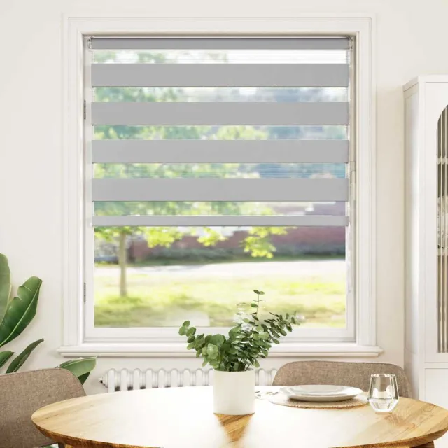vidaXL Zebra rolgordijn 95x150 cm stofbreedte 90,9 cm lichtgrijs