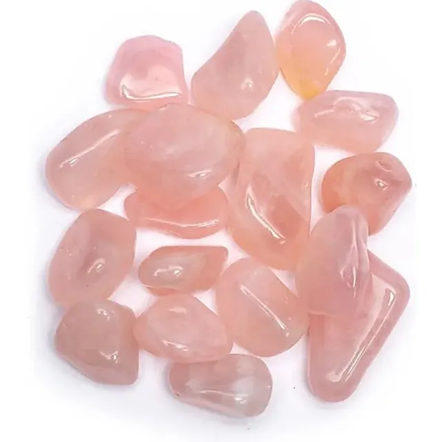 Phoenix Import Mani Bhadra Set van 3 Rozenkwarts Trommelstenen – Edelsteen Liefde & Harmonie – Gepolijste Roze Edelstenen