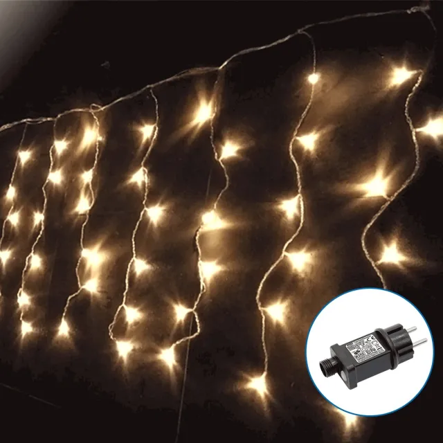 Aigostar LED lichtsnoer ijspegel warmwit - 10 meter x 0,4 meter - 200 LED's - waterdicht IP44 - 230V AC - 24V