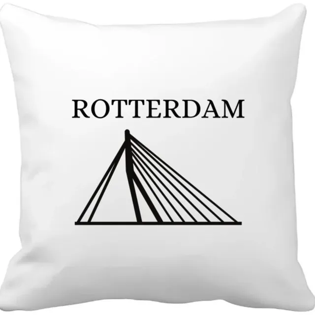 Akyol rotterdam Kussen hoes - Rotterdam - toeristen rotterdammers - cadeautje - kado - erasmusbrug - zuid holland - 40 bij 40 cm Multicolor
