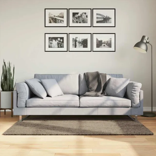 vidaXL Vloerkleed ISTAN hoogpolig glanzend 80x150 cm grijs, foto 2