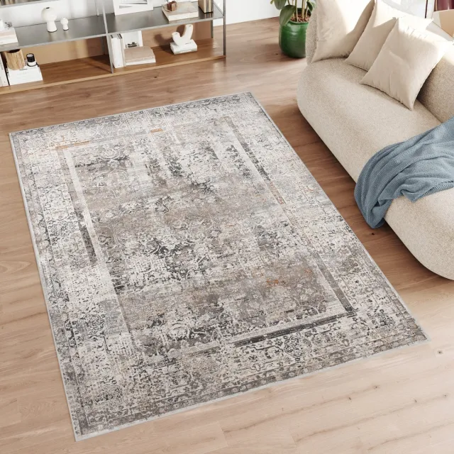 Tapiso Feyruz Vloerkleed Creme Woonkamer Laagpolig Vintage Tapijt