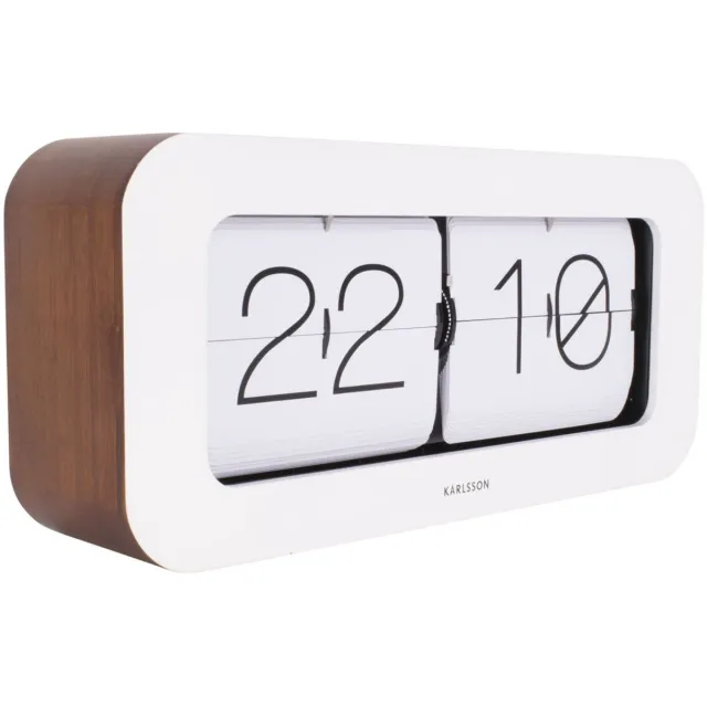 Karlsson Wand-/Tafelklok Matiz - Bamboe Wit - 37x9x16cm - Modern