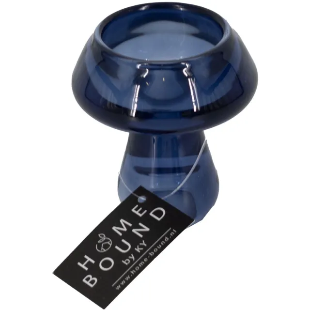 homebound by ky Glazen waxine- en kaarsenstandaard blauw