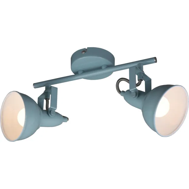 Briloner SOFT - plafond spot 2-lichts - plafondlamp - draai- en zwenkbare - retro / vintage uitvoering - fitting: E14 max. 40 Watt - metaal - afmetingen: 30,4x10x18,1 cm - kleur: mintwit mint wit
