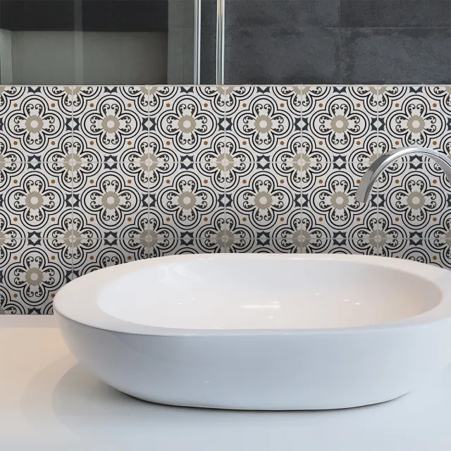 Ambiance Sticker Zelfklevende tegelmuurstickers voor keuken en badkamer - 9 Herculaneum Azulejo tegelstickers - 9 stickers 20x20cm multi color