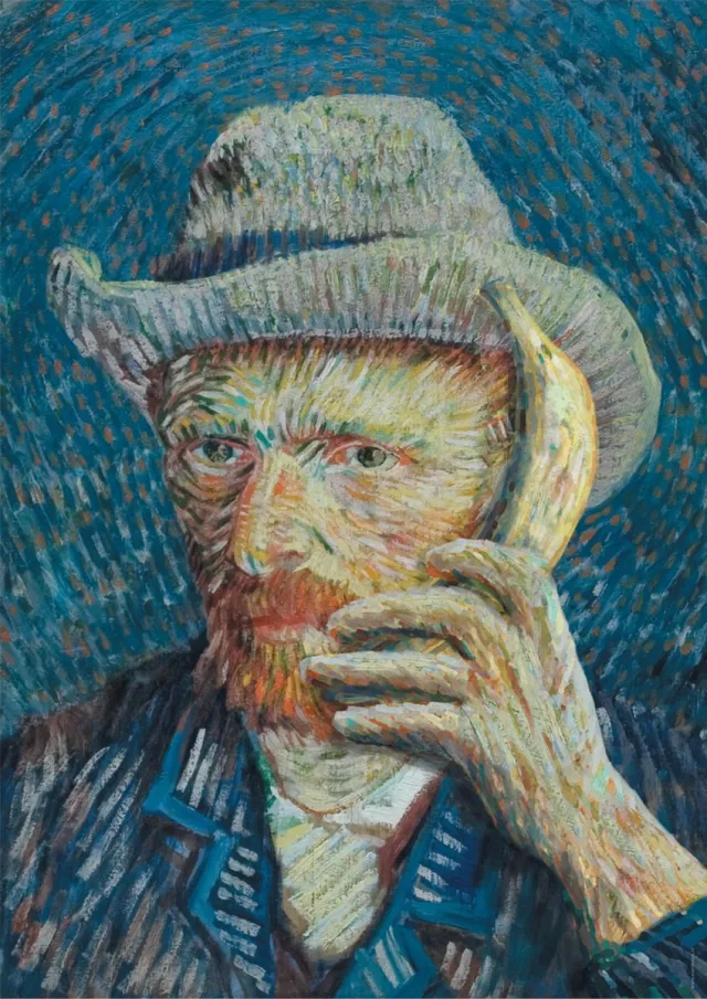Evert Kwok Kwokshop - Poster - Vincent van Gogh - Mona Lisa - Banaan blauw
