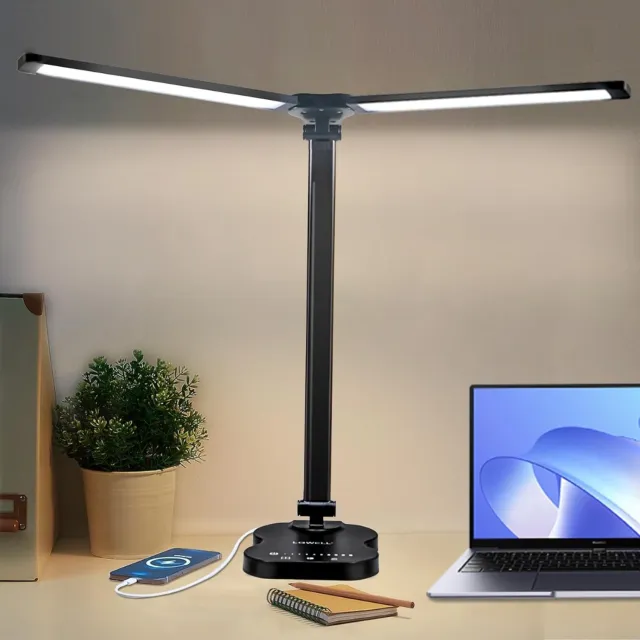 DYVNS® Daglicht Bureaulamp - Tafellamp - Daglichtlamp - Lichttherapie - Dimbaar - 5 Kleuren - Met Timer Zwart