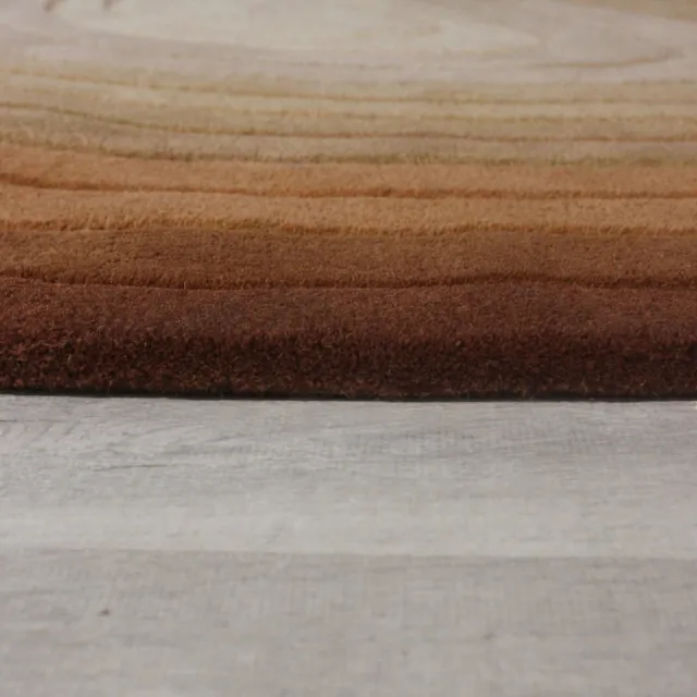 flycarpets Laagpolig Abstract Vloerkleed - Puddle Ombre Wool Ovaal - Terracotta