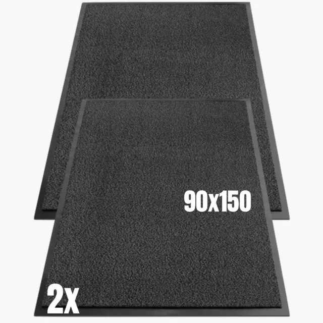 Geen personage 2 x schoonloopmat / droogloopmat - XXXL - Antraciet - 5.5 mm hoog antraciet gemeleerd