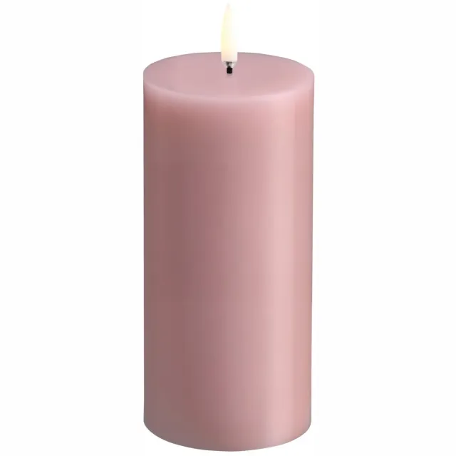 Uyuni Lighting Uyuni - LED-kaars - Pilar -Stompkaars - Rose Powder - 7,8 x 15 cm - Nieuwe kleur
