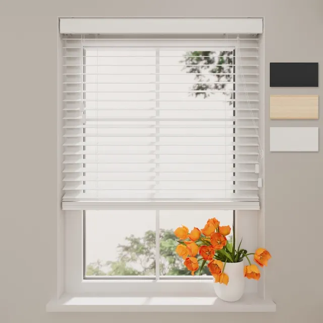 DTCH Houten Jaloezie - 50 mm - Essence - Wit - 120 x 175 cm - Maten van 50 t/m 250 cm breed