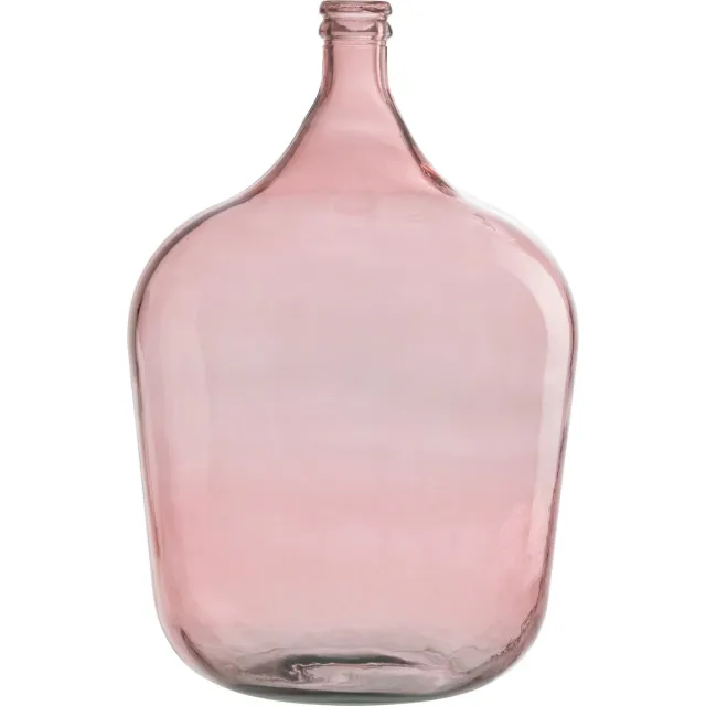 J-Line vaas Fles Terra - glas - roze - large - 55 cm hoog