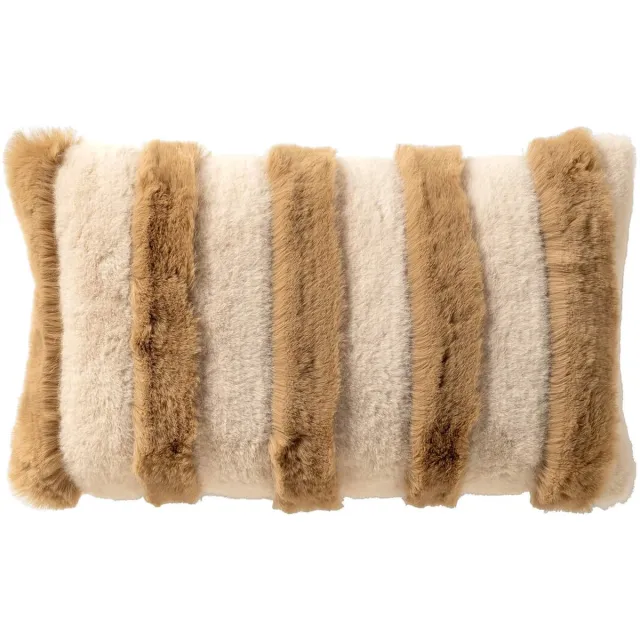 Dutch Decor ELLIE - sierkussen 30x50 cm - imitatiebont - Irish Cream - beige - Inclusief binnenkussen - Luxe kussens voor woonkamer & bank