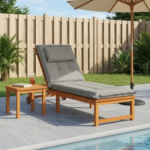 vidaXL Ligstoel Kussen GEMERT 100% Polyester Grijs 190 x 50 x 9 cm