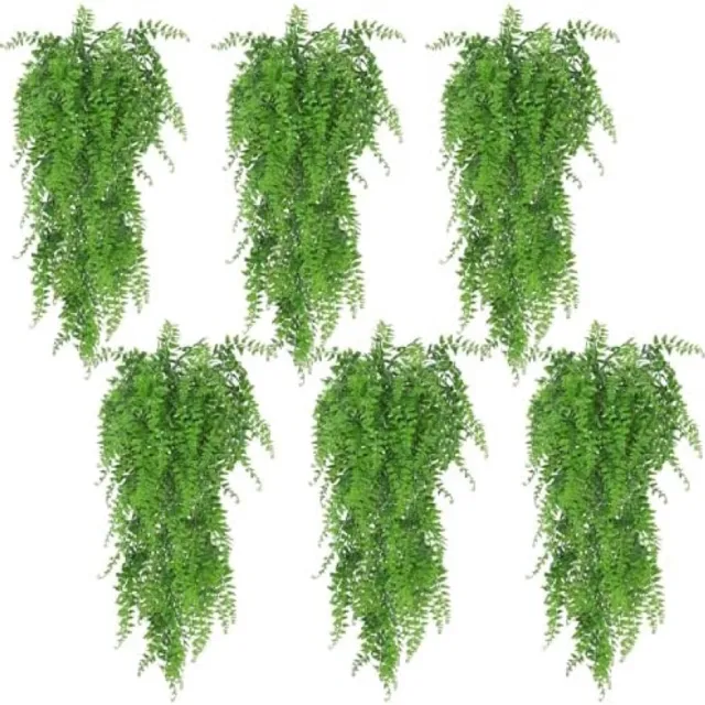 PromoHome Kunstmatige Hangplanten Set - 6 Stuks Nep Klimop Ranken 85cm, Groene Bladeren voor Binnen en Buiten Decoratie, Onderhoudsvrije Faux Planten voor Woonkamer, Keuken, Balkon, Tuin Groen-6