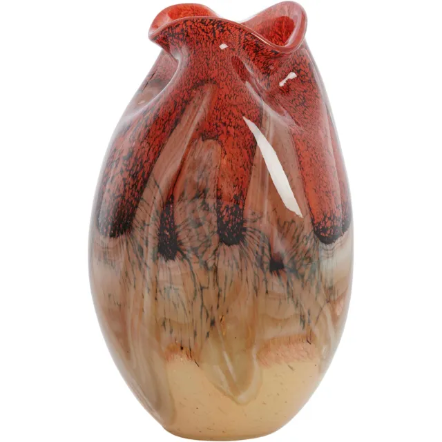 Light & Living Vaas Jorien (14,5x25 cm) rood+taupe