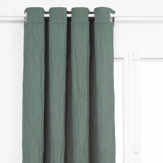 Atmosphera Maëly Gordijn 135x260cm - Gordijnen kant en klaar met haakjes ringen - Vorstblauw