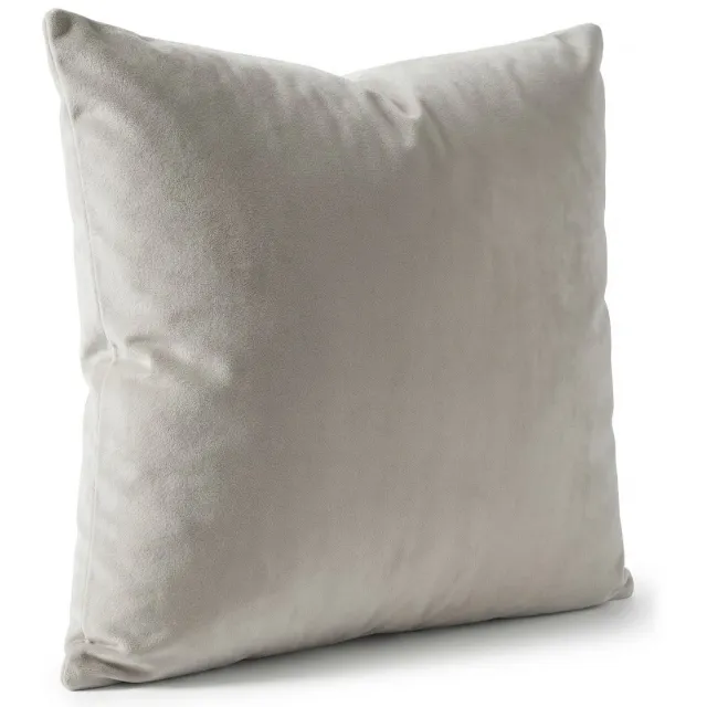 Cheqo Sierkussen - Velvet Sierkussen - Fluwelen Sierkussen - Kussentje - Kussens Woonkamer - Kussens voor op de Bank - Sierkussen Bank - Sierkussen Bed - Lichtgrijs Sierkussen - Vierkant Sierkussen