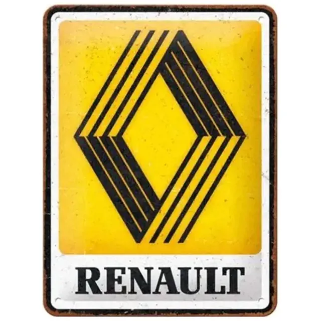 Nostalgic Art Merchandising Metalen Bord 15x20 cm Renault Logo zwart