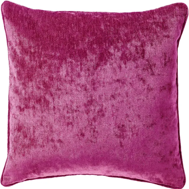 Dutch Decor LEWY - kussenhoes 45x45 cm - glansvelours - Festival Fuchsia - roze - met rits - zonder binnenkussen Violet