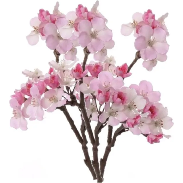 Bellatio Flowers & Plants Roze appelbloesem kunstbloem/tak met 17 bloemetjes 36 cm - Set van 10x stuks - Nepbloemen - Kunstbloemen
