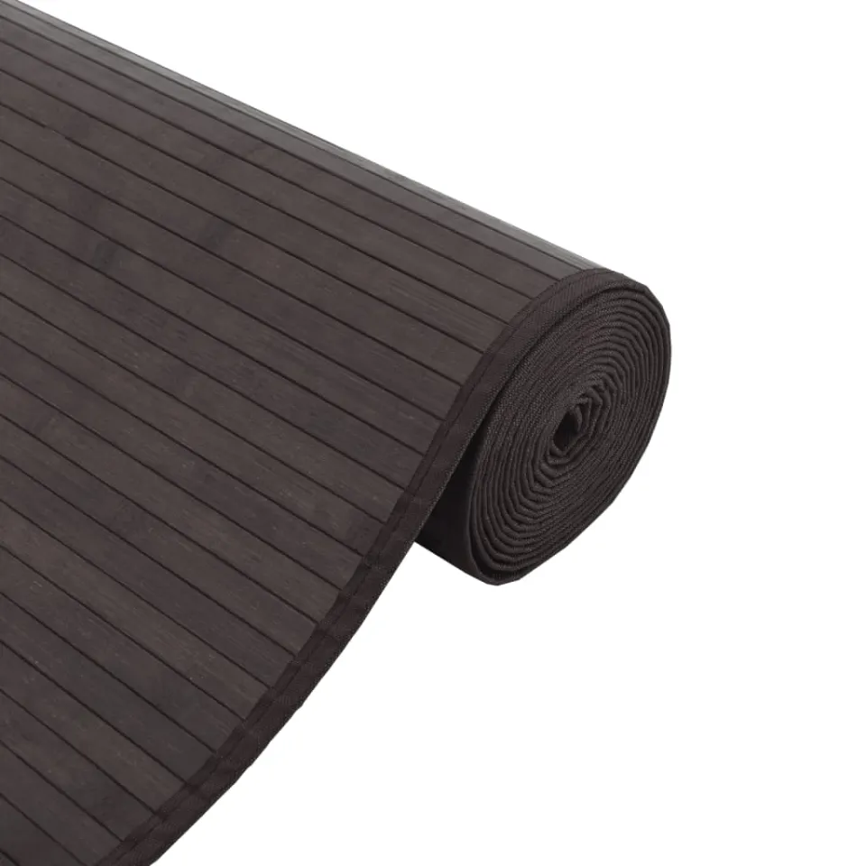 vidaXL Vloerkleed rechthoekig 100x300 cm bamboe donkerbruin bruin, foto 4