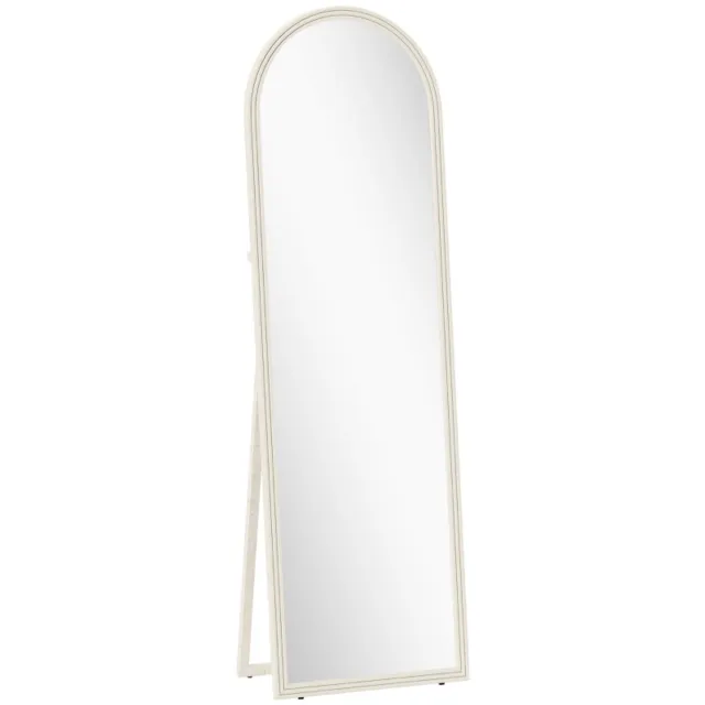 ZYLARO Passpiegels - Spiegel Over De Volledige Lengte - 50 x 160 cm - Vrijstaand - Wandgemonteerd Boogframe - Wit