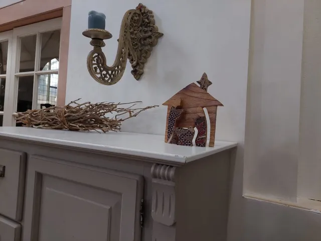 Madat Floz Design moderne kerststal - houten kerstgroep - losse figuren - combi hout en stof - handgemaakt en fairtrade