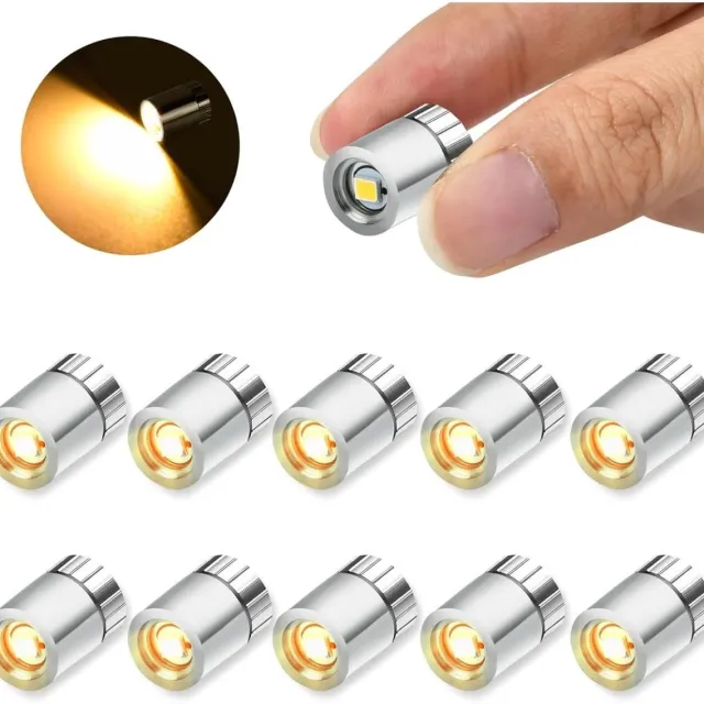 GelldG 10 stuks mini-LED-lampjes - Micro-LED-lampjes - Op batterijen - Sticky Mini-LED-lampjes - Geschikt voor het decoreren van poppenhuizen en doe-het-zelf-knutselwerkjes - Warm wit licht